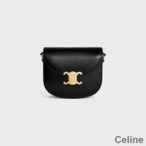 Celine Besace Crossbody Bag In Shiny Calfskin Black