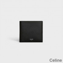 Celine Bi-Fold Wallet In Grained Calfskin Black