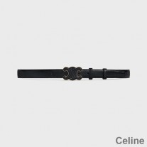 Celine Medium Cuir Triomphe Belt In Smooth Calfskin Black