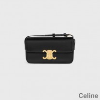 Celine Shoulder Bag In Shiny Calfskin Black