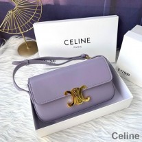 Celine Shoulder Bag In Shiny Calfskin Purple