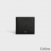 Celine Bi-Fold Wallet In Grained Calfskin Black