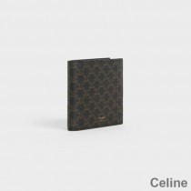 Celine Bi-Fold Wallet In Triomphe Canvas Black