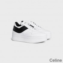 Celine Block Sneakers Women Calfskin With Wedge Outsole White/Black