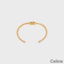 Celine Maillon Triomphe Thin Cuff Bracelet In Brass With Gold Finish Gold