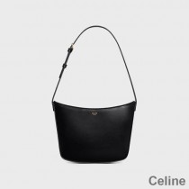 Celine Medium Croque Bag In Shiny Calfskin Black