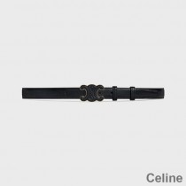 Celine Medium Cuir Triomphe Belt In Smooth Calfskin Black