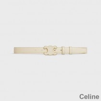 Celine Medium Cuir Triomphe Belt In Smooth Calfskin White