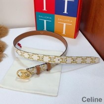 Celine Medium Maillon Triomphe Belt In Triomphe Canvas White