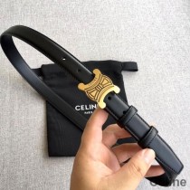 Celine Medium Triomphe Belt In Natural Calfskin Black