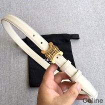 Celine Medium Triomphe Belt In Natural Calfskin White