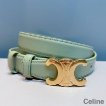 Celine Medium Triomphe Belt In Smooth Calfskin Green