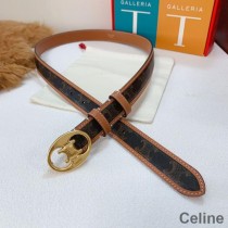 Celine Medium With Border Maillon Triomphe Belt In Triomphe Canvas and Calfskin Black