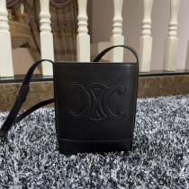 Celine Mini Bucket Bag In Smooth Calfskin With Cuir Triomphe Black