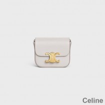 Celine Mini Crossbody Bag In Shiny Calfskin White