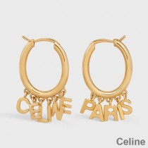 Celine Paris Hoops Earrings In Brass With Gold Finish Gold