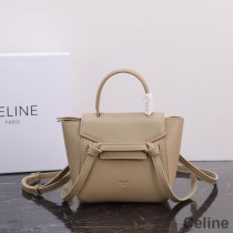 Celine Pico Belt Bag In Grained Calfskin Khaki