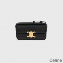 Celine Shoulder Bag In Shiny Calfskin Black
