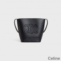 Celine Small Bucket Bag In Smooth Calfskin With Cuir Triomphe Black