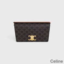 Celine Trapeze Shoulder Bag In Triomphe Canvas Black