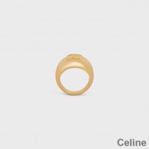 Celine Triomphe Large Ring In Brass With Gold Finish Gold