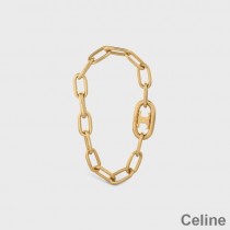 Celine Triomphe Link Bracelet In Brass With Gold Finish Gold