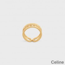 Celine Triomphe Multi Cuff Ring In Brass With Gold Finish Gold