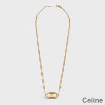 Celine Triomphe Necklace In Gold Brass Gold