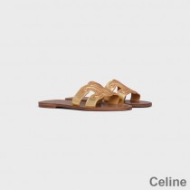 Celine Triomphe Slides Women Calfskin Gold