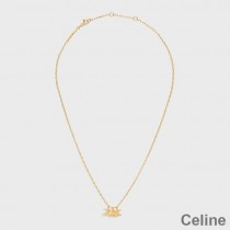 Celine Triomphe Trio Necklace In Brass With Gold Finish Gold