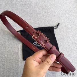 Celine Medium Cuir Triomphe Belt In Smooth Calfskin Burgundy