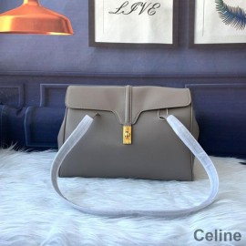 Celine Medium Soft 16 Bag In Smooth Calfskin Grey