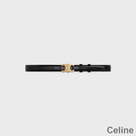 Celine Medium Triomphe Belt In Smooth Calfskin Black