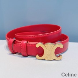Celine Medium Triomphe Belt In Smooth Calfskin Red