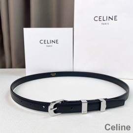 Celine Small Western Belt In Smooth Calfskin Black/Silver