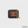 Celine Box Chain Bag In Triomphe Canvas With Cuir Triomphe Black