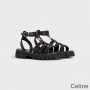 Celine Clea Triomphe Gladiator Chunky Sandals Women Calfskin With Ankle Strap Black