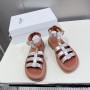 Celine Clea Triomphe Gladiator Chunky Sandals Women Calfskin With Ankle Strap Silver
