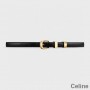 Celine Small Western Belt In Smooth Calfskin Black/Gold