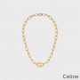 Celine Triomphe Link Necklace In Brass With Gold Finish Gold