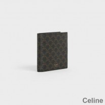 Portofel Celine Bi-Fold Din Pânză Triomphe Neagră