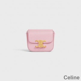 Celine Mini Geantă Crossbody Din piele de vițel strălucitoare roz