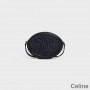 Celine Mini Geantă Ovală Din piele de vițel netedă cu Cuir Triomphe Negru