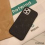 Husă Celine Triomphe pentru iPhone, din piele, cu imprimeu negru