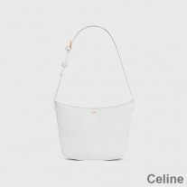 Parlak Dana Derisi Beyaz Celine Orta Boy Croque Çanta