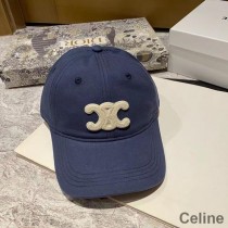 Celine Triomphe Pamuk Lacivert/Beyaz Beyzbol Şapkası