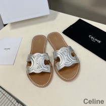 Celine Triomphe Slaytlar Kadın Dana Derisi Gümüş