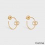 Celine Maillon Triomphe Metal ve Kristal Altın Halkalı Küpeler