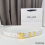Pürüzsüz Dana Derisinden Metal Halkalı Beyaz Celine Orta Triomphe Kemer