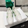 Celine Trainer Düşük Bağcıklı Spor Ayakkabı Unisex Dana Derisi ve Lamine Dana Derisi Beyaz/Yeşil